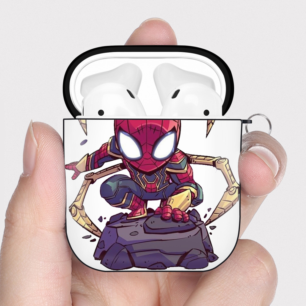 （画像用） アベンジャーズ The Avengers AirPods 第2世代保護ケース ハードシェル ブラック 耐衝撃・防指紋・カラビナ付き