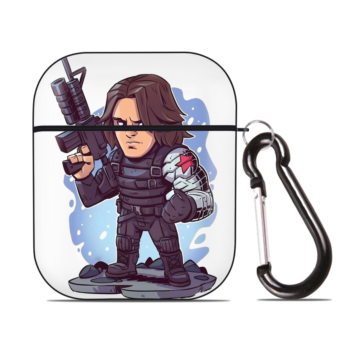 （画像用） アベンジャーズ The Avengers AirPods 第2世代保護ケース ハードシェル ブラック 耐衝撃・防指紋・カラビナ付き