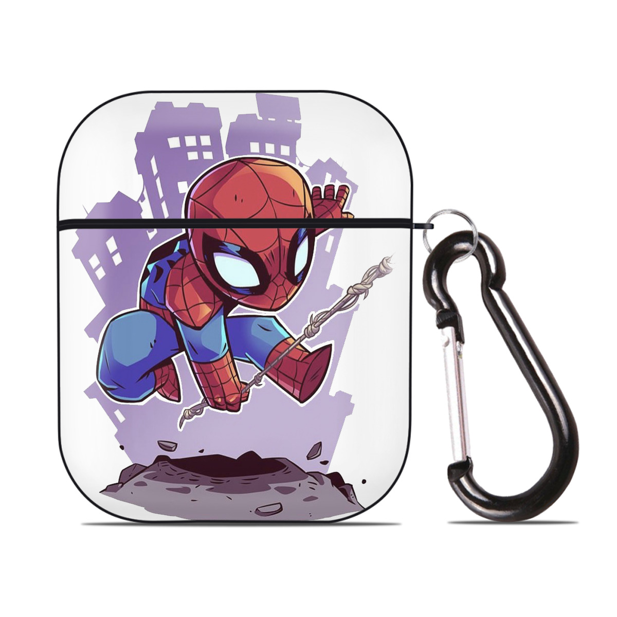 （画像用） アベンジャーズ The Avengers AirPods 第2世代保護ケース ハードシェル ブラック 耐衝撃・防指紋・カラビナ付き