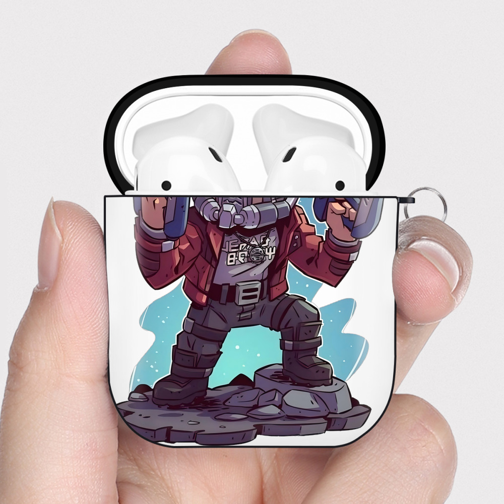 （画像用） アベンジャーズ The Avengers AirPods 第2世代保護ケース ハードシェル ブラック 耐衝撃・防指紋・カラビナ付き