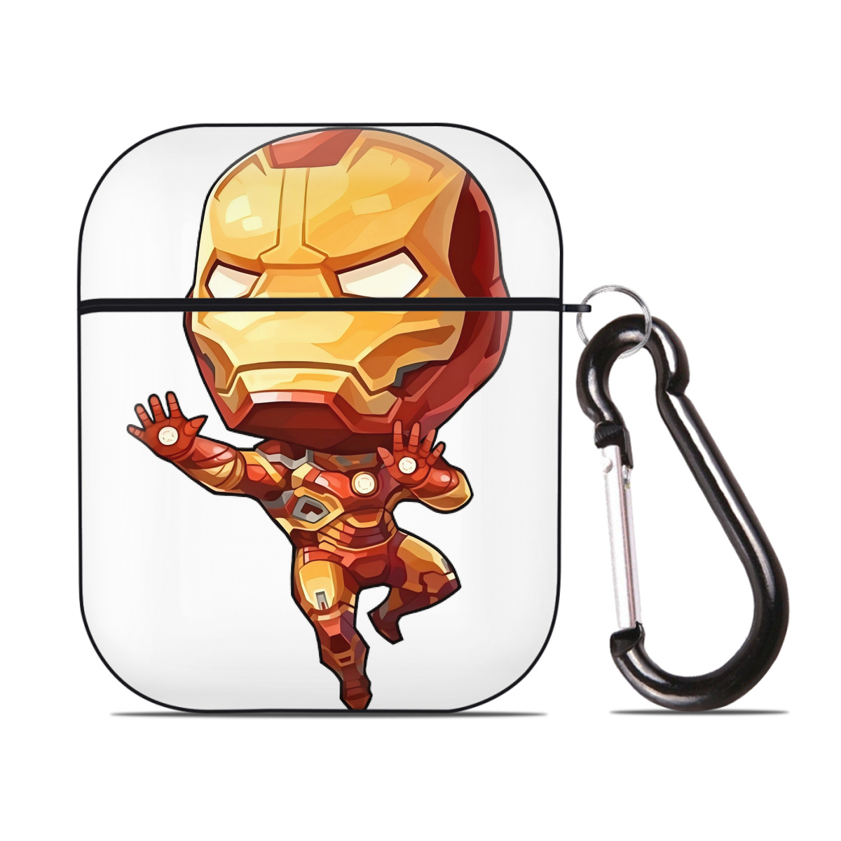（画像用） アベンジャーズ The Avengers AirPods 第2世代保護ケース ハードシェル ブラック 耐衝撃・防指紋・カラビナ付き