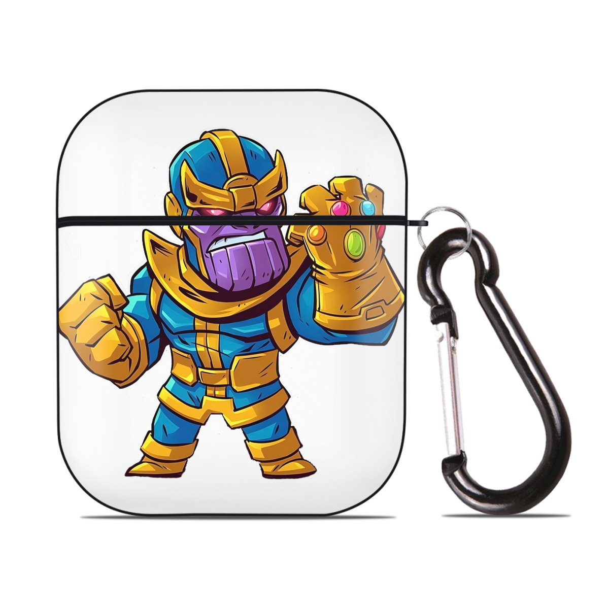 （画像用） アベンジャーズ The Avengers AirPods 第2世代保護ケース ハードシェル ブラック 耐衝撃・防指紋・カラビナ付き