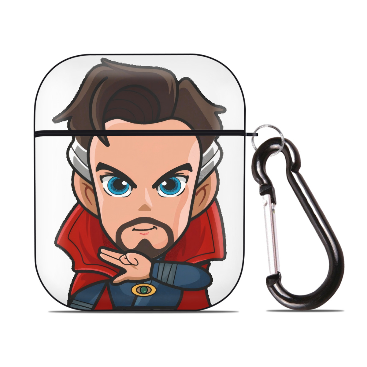 （画像用） アベンジャーズ The Avengers AirPods 第2世代保護ケース ハードシェル ブラック 耐衝撃・防指紋・カラビナ付き