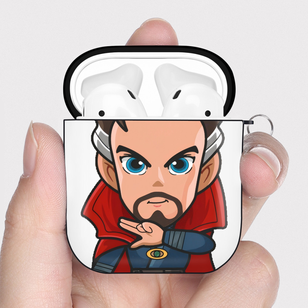 （画像用） アベンジャーズ The Avengers AirPods 第2世代保護ケース ハードシェル ブラック 耐衝撃・防指紋・カラビナ付き