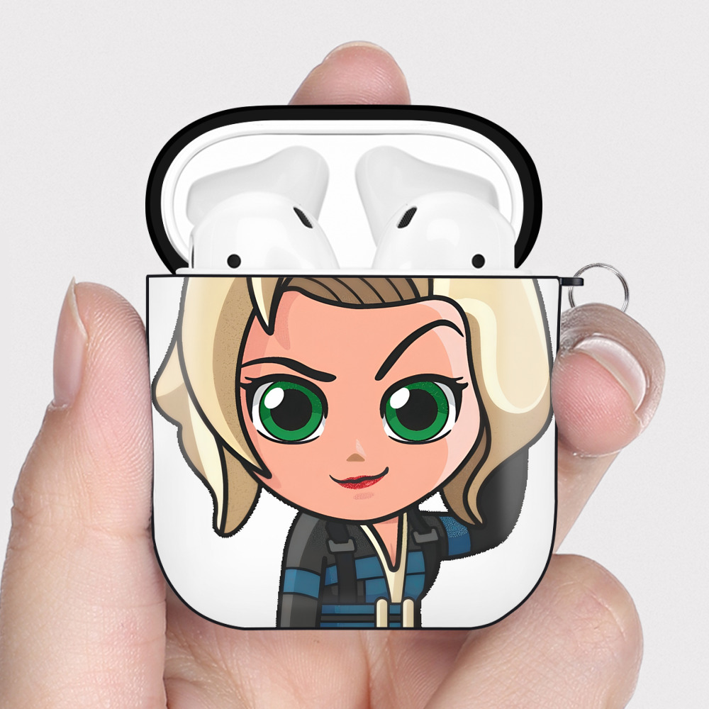 （画像用） アベンジャーズ The Avengers AirPods 第2世代保護ケース ハードシェル ブラック 耐衝撃・防指紋・カラビナ付き