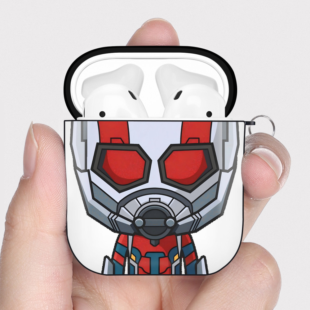 （画像用） アベンジャーズ The Avengers AirPods 第2世代保護ケース ハードシェル ブラック 耐衝撃・防指紋・カラビナ付き