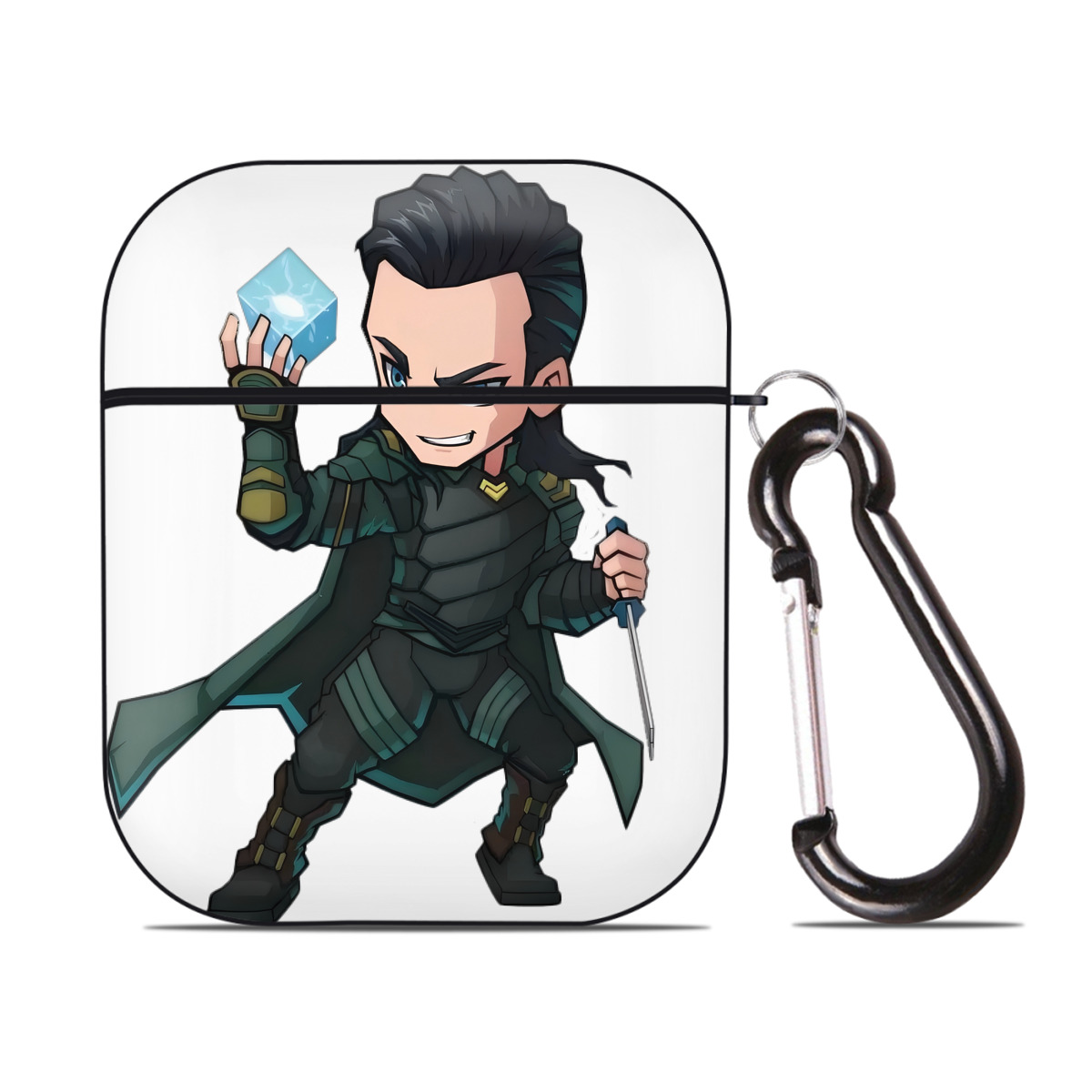 （画像用） アベンジャーズ The Avengers AirPods 第2世代保護ケース ハードシェル ブラック 耐衝撃・防指紋・カラビナ付き