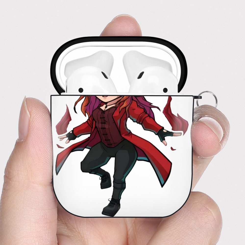（画像用） アベンジャーズ The Avengers AirPods 第2世代保護ケース ハードシェル ブラック 耐衝撃・防指紋・カラビナ付き