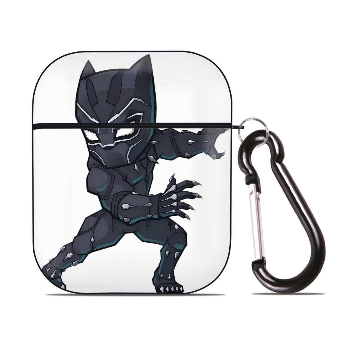 （画像用） アベンジャーズ The Avengers AirPods 第2世代保護ケース ハードシェル ブラック 耐衝撃・防指紋・カラビナ付き