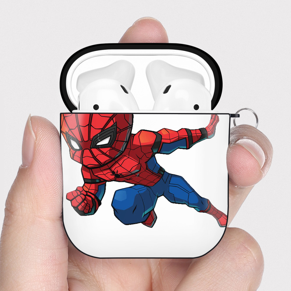 （画像用） アベンジャーズ The Avengers AirPods 第2世代保護ケース ハードシェル ブラック 耐衝撃・防指紋・カラビナ付き