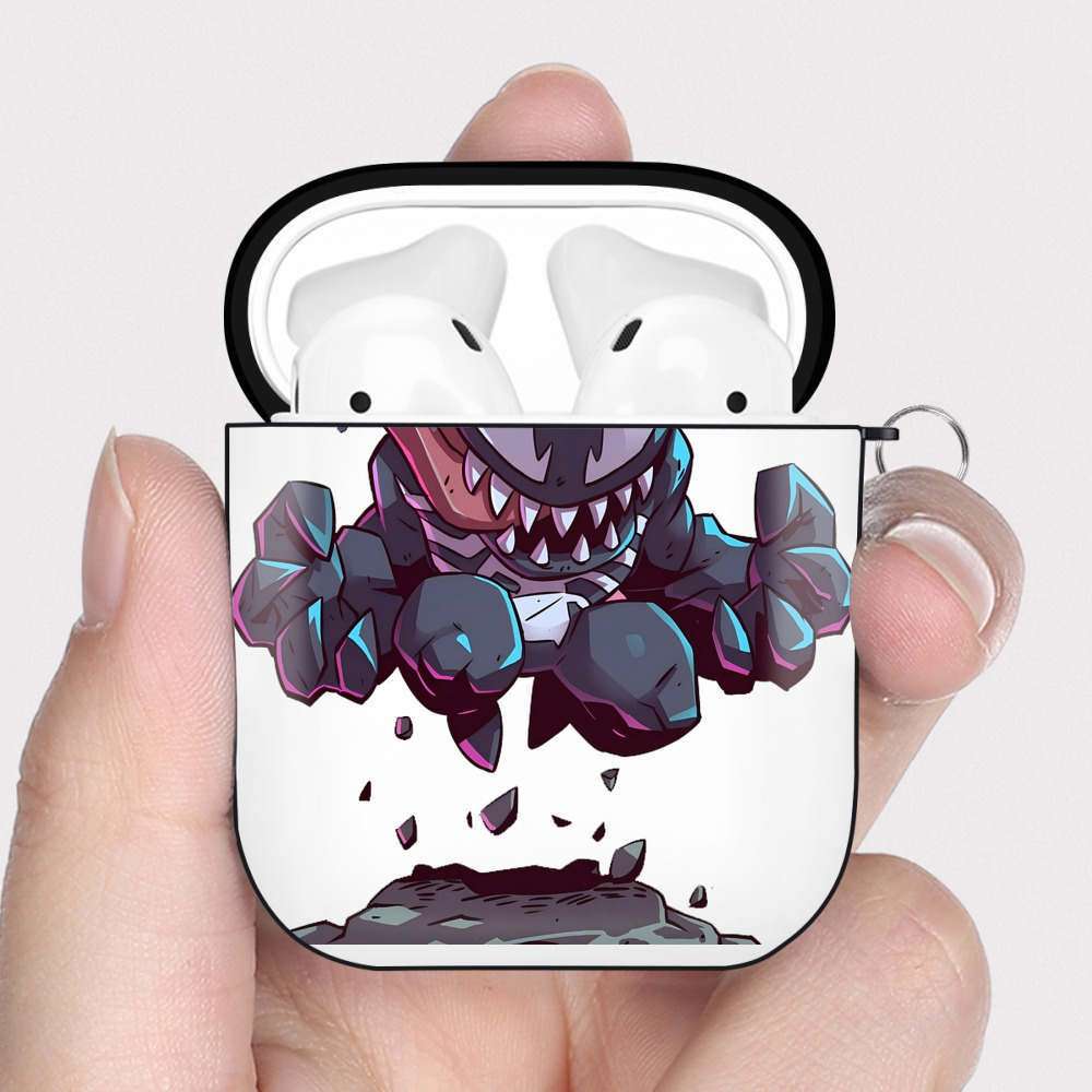 （画像用） アベンジャーズ The Avengers AirPods 第2世代保護ケース ハードシェル ブラック 耐衝撃・防指紋・カラビナ付き