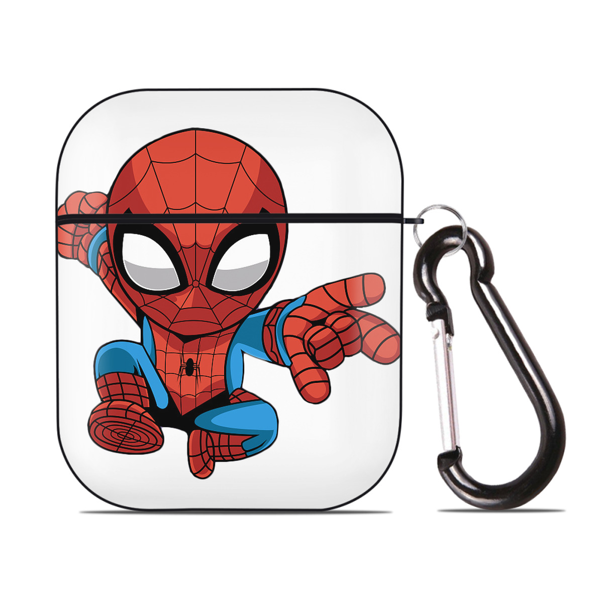 （画像用） アベンジャーズ The Avengers AirPods 第2世代保護ケース ハードシェル ブラック 耐衝撃・防指紋・カラビナ付き