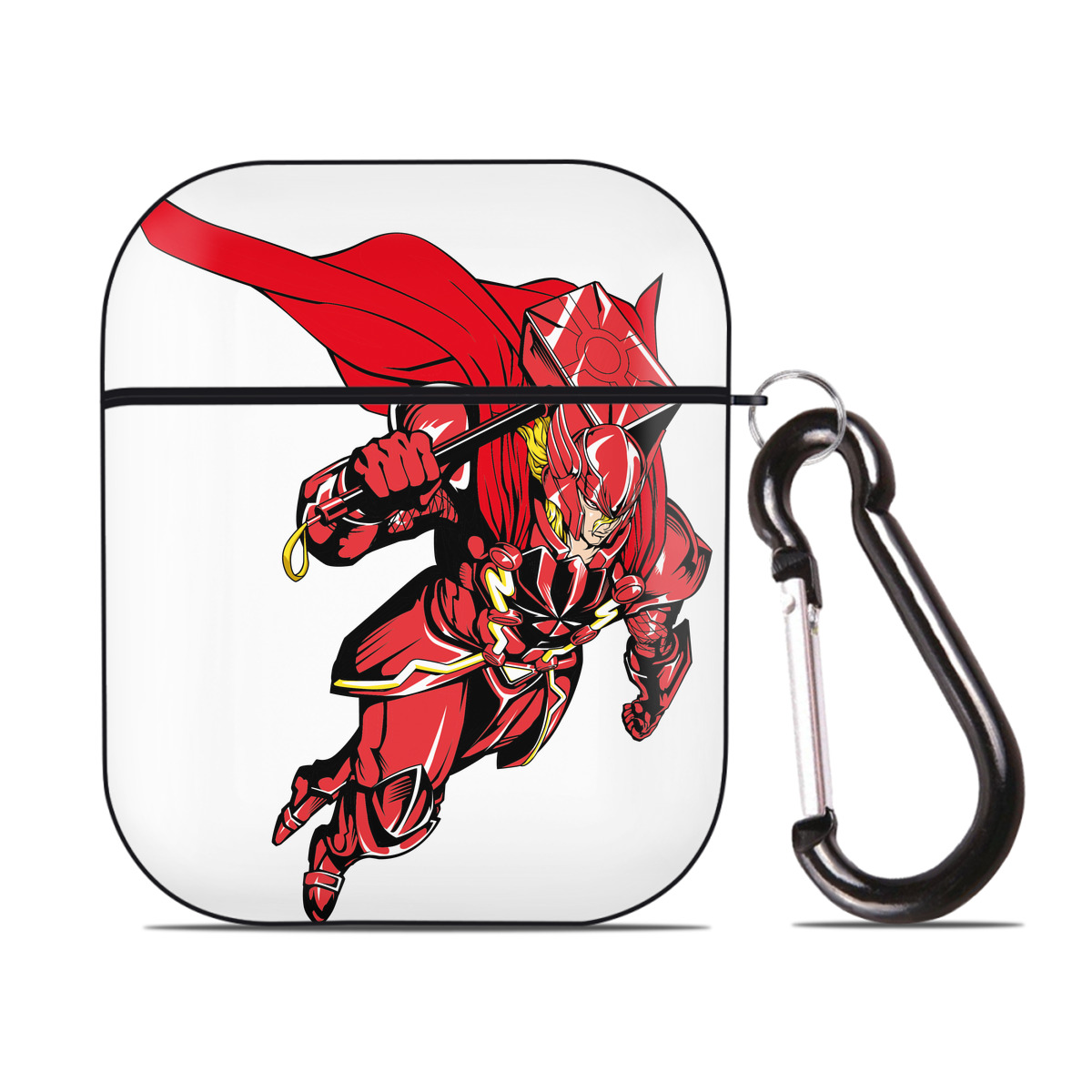 （画像用） アベンジャーズ The Avengers AirPods 第2世代保護ケース ハードシェル ブラック 耐衝撃・防指紋・カラビナ付き