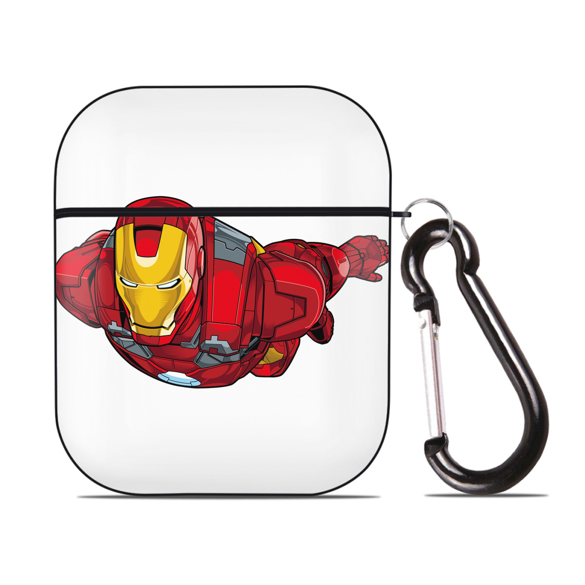 （画像用） アベンジャーズ The Avengers AirPods 第2世代保護ケース ハードシェル ブラック 耐衝撃・防指紋・カラビナ付き