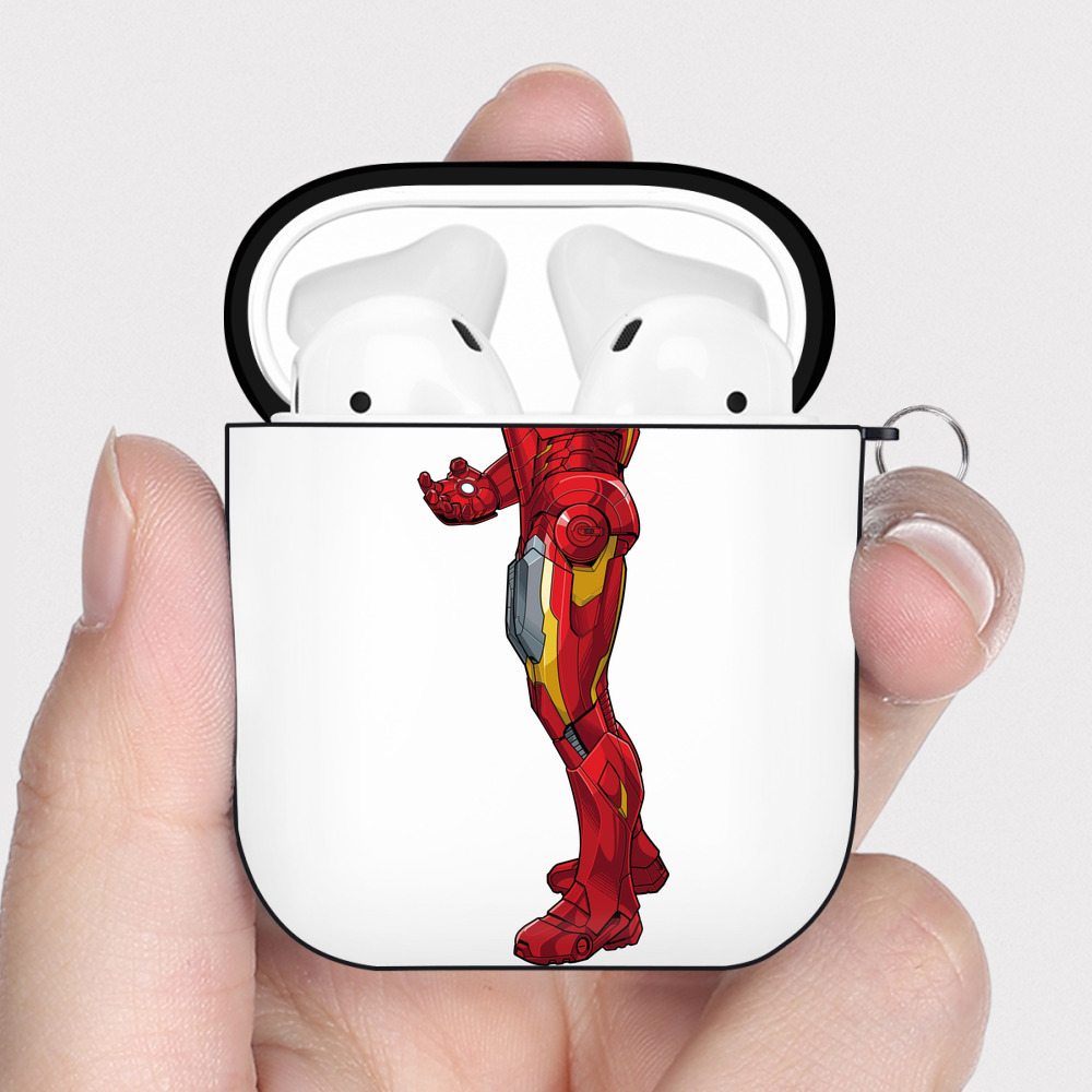 （画像用） アベンジャーズ The Avengers AirPods 第2世代保護ケース ハードシェル ブラック 耐衝撃・防指紋・カラビナ付き