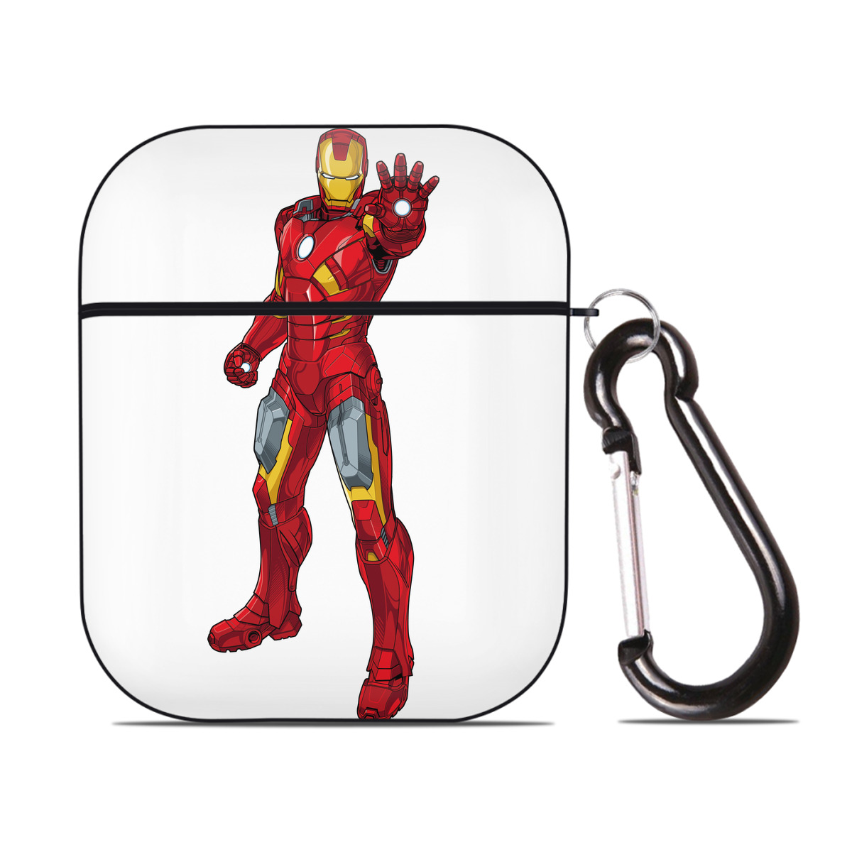 （画像用） アベンジャーズ The Avengers AirPods 第2世代保護ケース ハードシェル ブラック 耐衝撃・防指紋・カラビナ付き