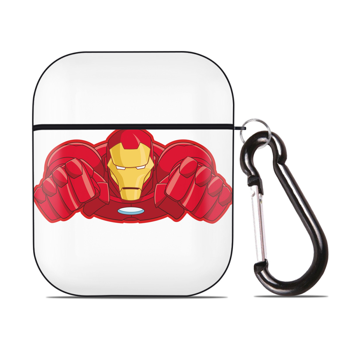（画像用） アベンジャーズ The Avengers AirPods 第2世代保護ケース ハードシェル ブラック 耐衝撃・防指紋・カラビナ付き