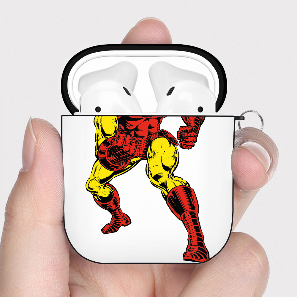 （画像用） アベンジャーズ The Avengers AirPods 第2世代保護ケース ハードシェル ブラック 耐衝撃・防指紋・カラビナ付き