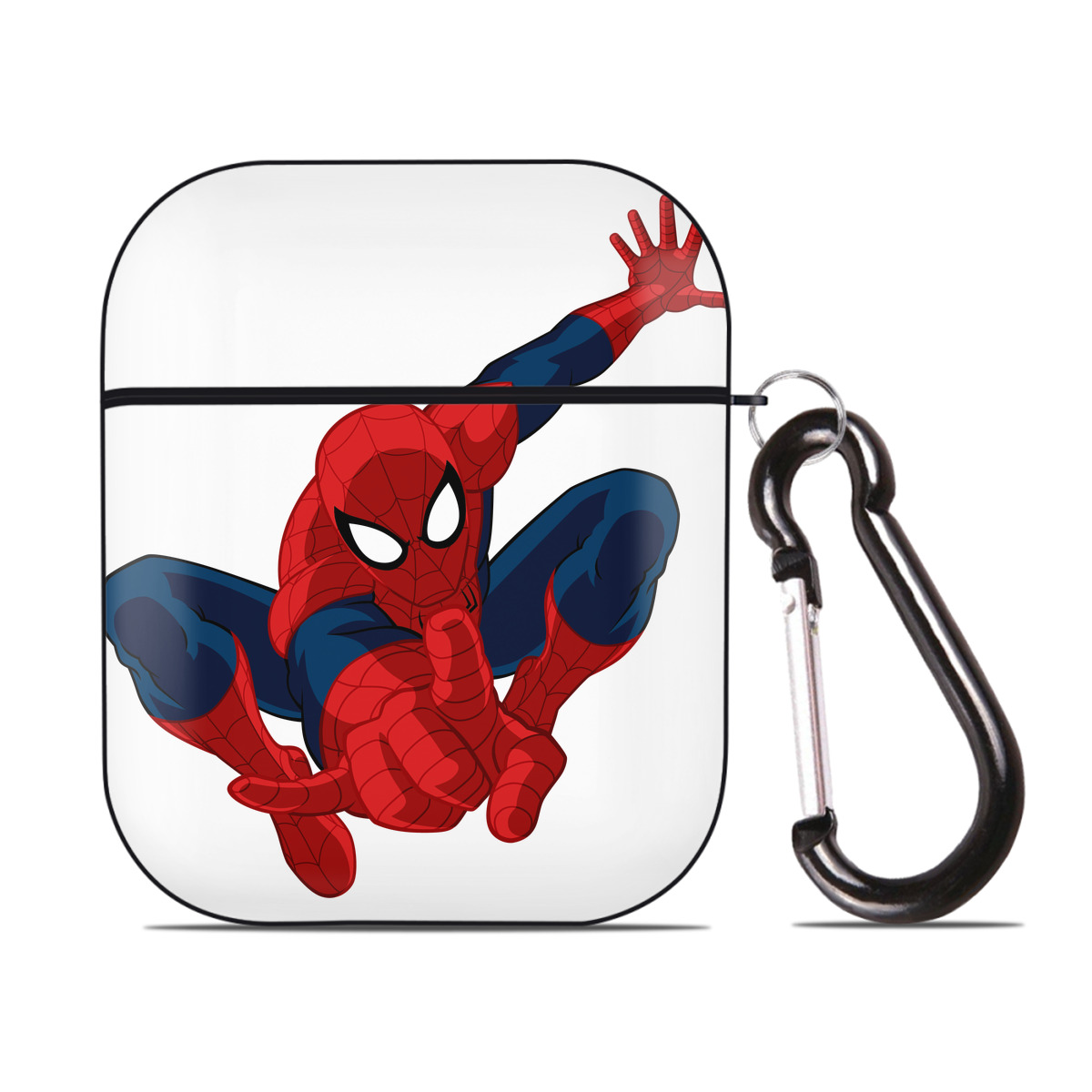 （画像用） アベンジャーズ The Avengers AirPods 第2世代保護ケース ハードシェル ブラック 耐衝撃・防指紋・カラビナ付き