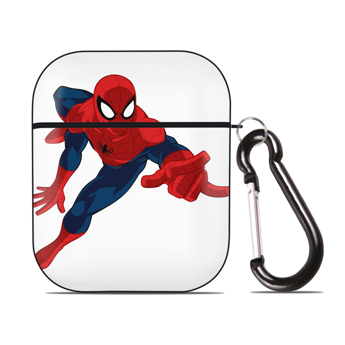 （画像用） アベンジャーズ The Avengers AirPods 第2世代保護ケース ハードシェル ブラック 耐衝撃・防指紋・カラビナ付き