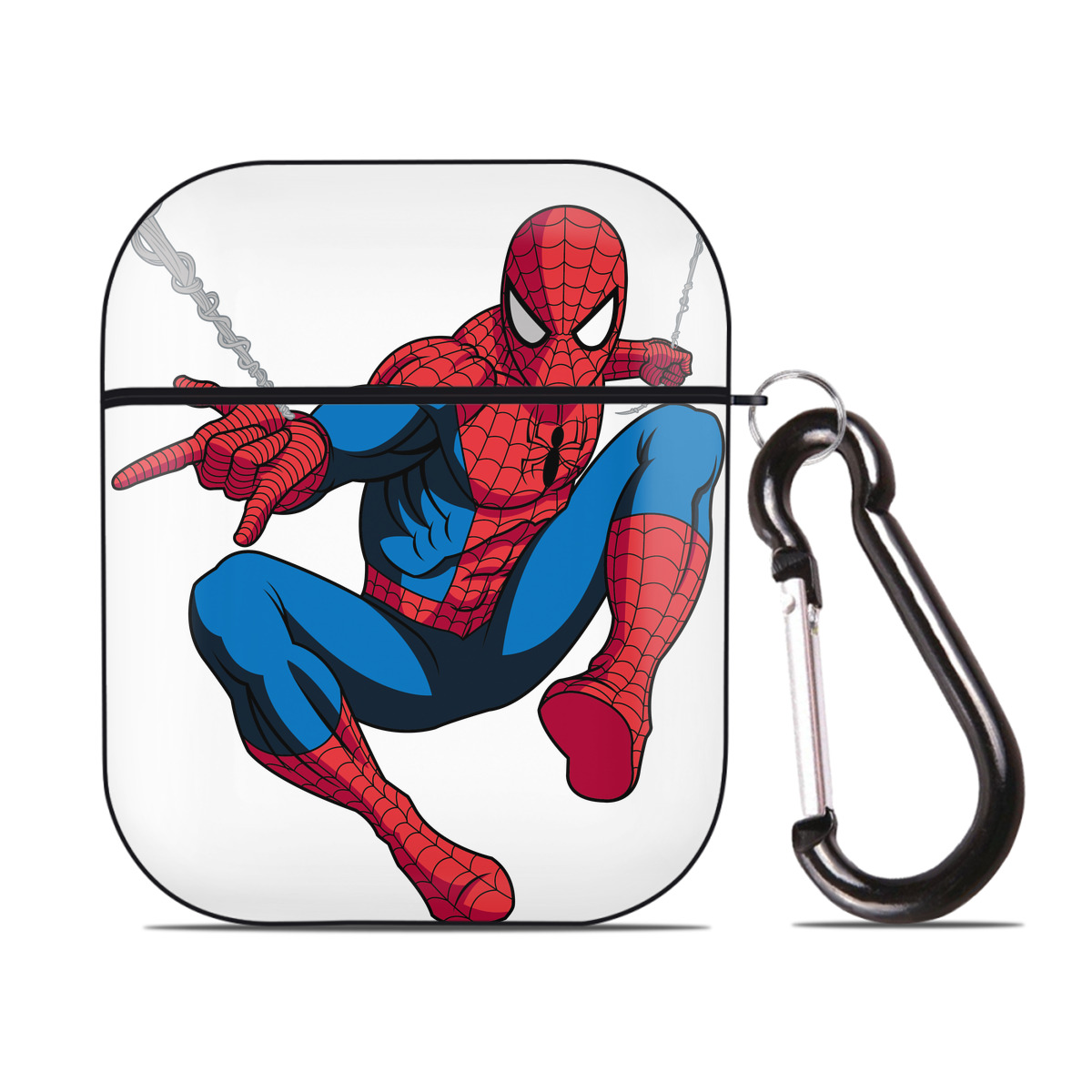 （画像用） アベンジャーズ The Avengers AirPods 第2世代保護ケース ハードシェル ブラック 耐衝撃・防指紋・カラビナ付き