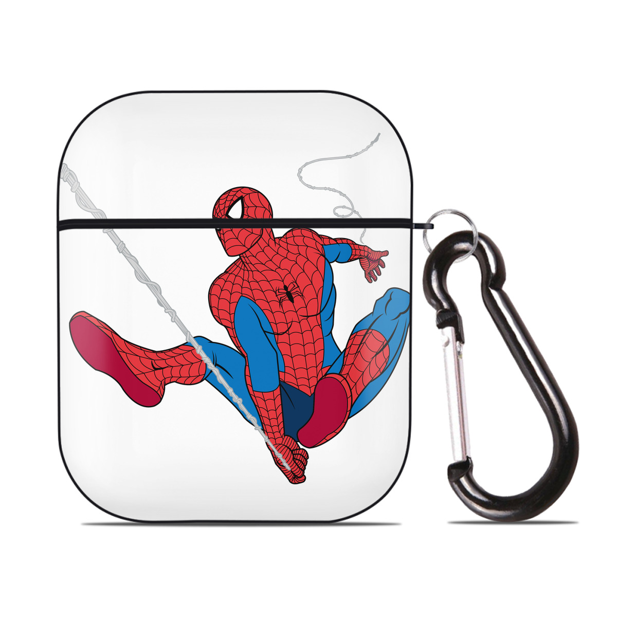 （画像用） アベンジャーズ The Avengers AirPods 第2世代保護ケース ハードシェル ブラック 耐衝撃・防指紋・カラビナ付き