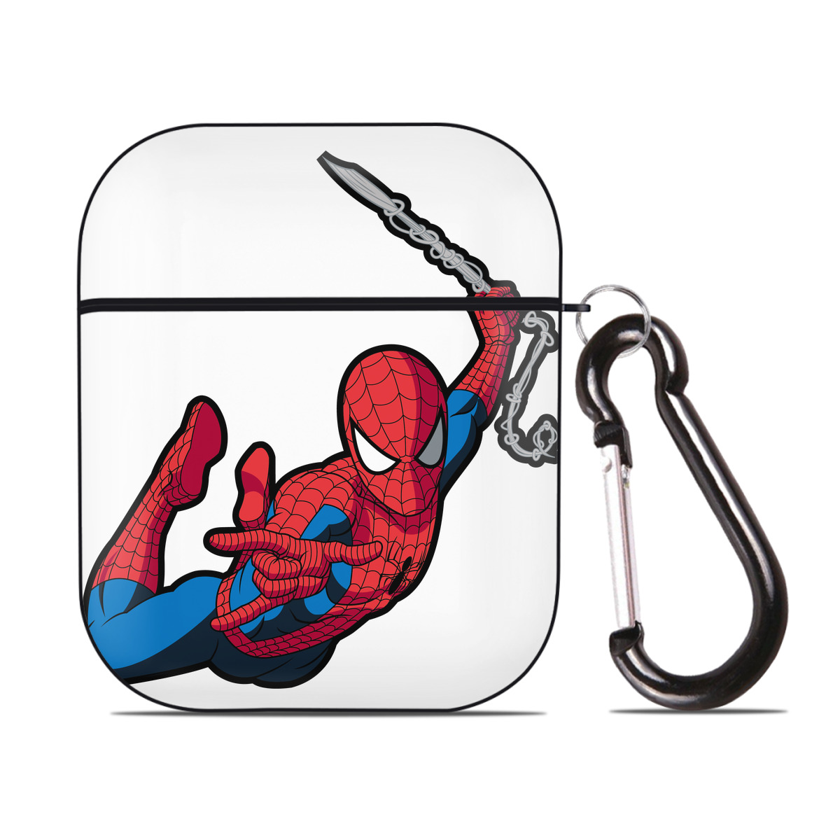 （画像用） アベンジャーズ The Avengers AirPods 第2世代保護ケース ハードシェル ブラック 耐衝撃・防指紋・カラビナ付き