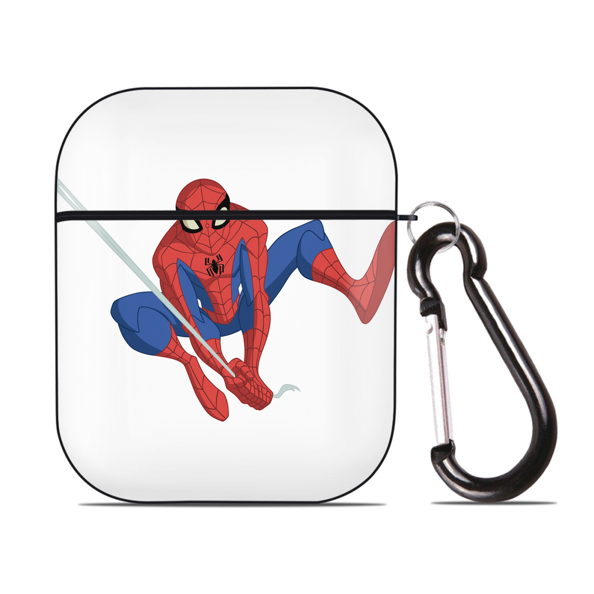 （画像用） アベンジャーズ The Avengers AirPods 第2世代保護ケース ハードシェル ブラック 耐衝撃・防指紋・カラビナ付き