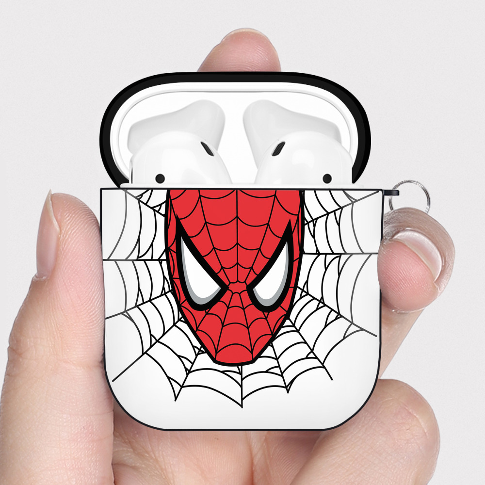 （画像用） アベンジャーズ The Avengers AirPods 第2世代保護ケース ハードシェル ブラック 耐衝撃・防指紋・カラビナ付き