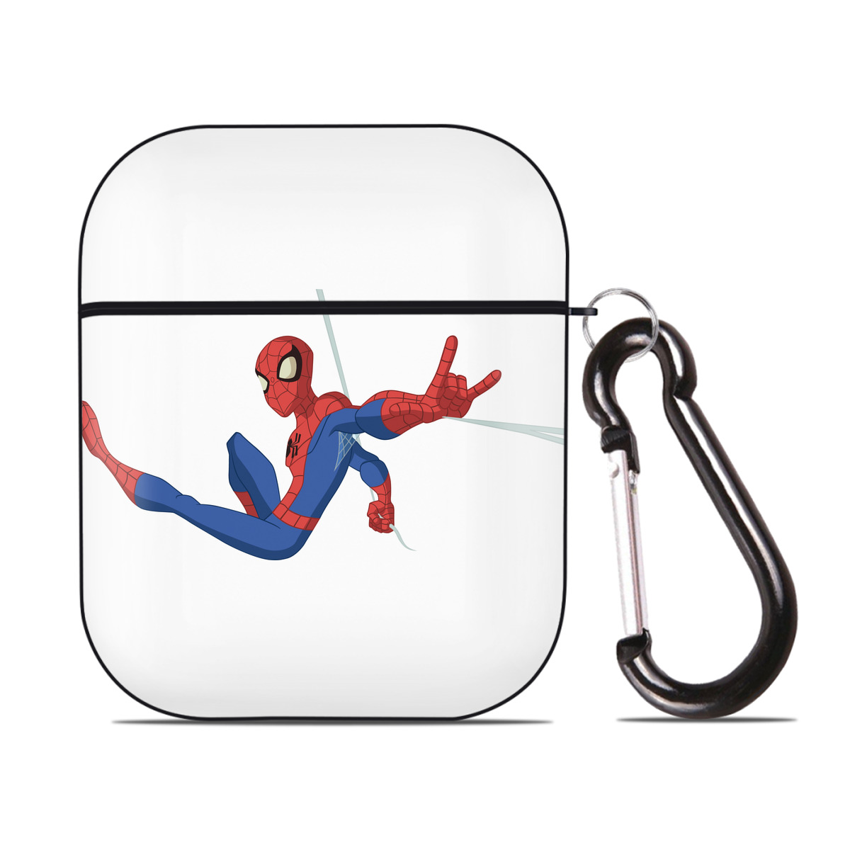 （画像用） アベンジャーズ The Avengers AirPods 第2世代保護ケース ハードシェル ブラック 耐衝撃・防指紋・カラビナ付き