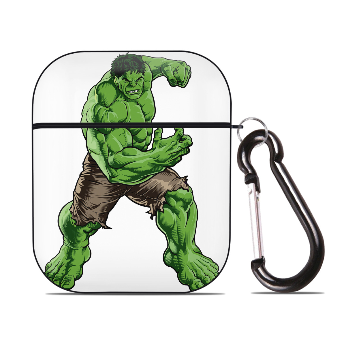 （画像用） アベンジャーズ The Avengers AirPods 第2世代保護ケース ハードシェル ブラック 耐衝撃・防指紋・カラビナ付き
