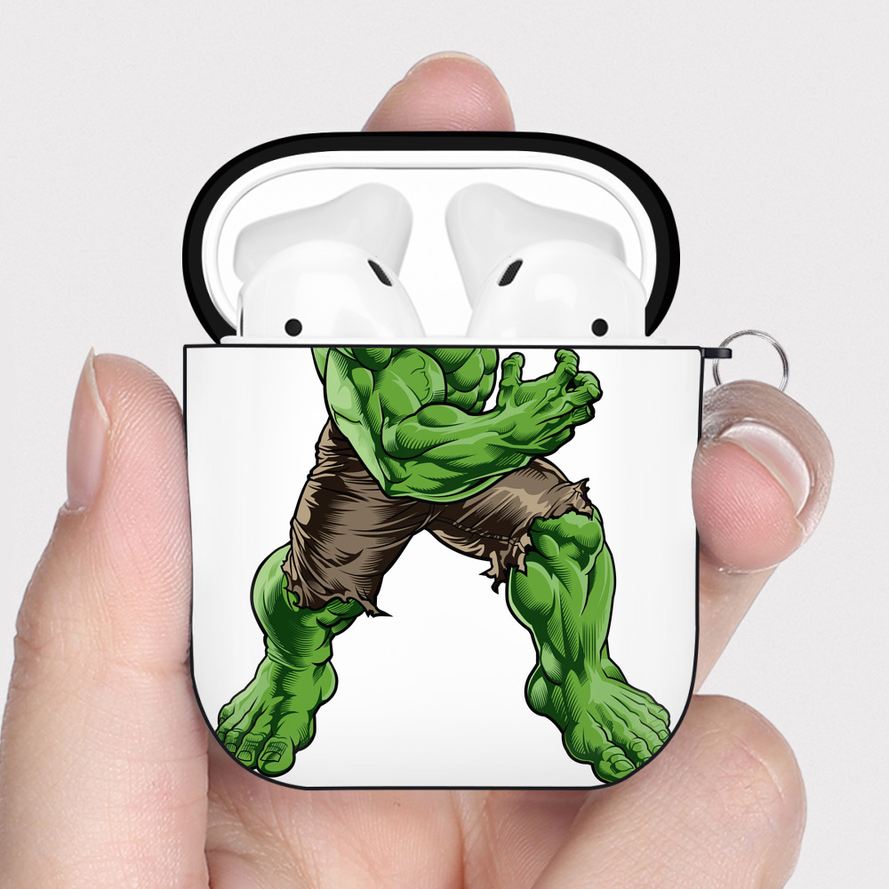 （画像用） アベンジャーズ The Avengers AirPods 第2世代保護ケース ハードシェル ブラック 耐衝撃・防指紋・カラビナ付き