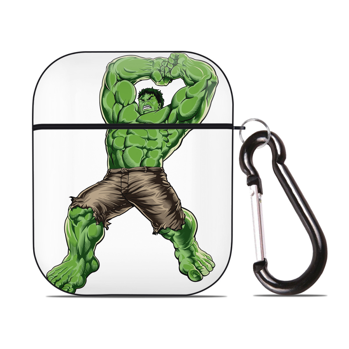 （画像用） アベンジャーズ The Avengers AirPods 第2世代保護ケース ハードシェル ブラック 耐衝撃・防指紋・カラビナ付き