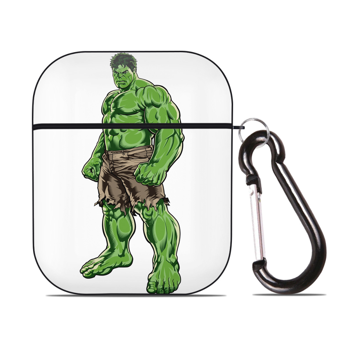 （画像用） アベンジャーズ The Avengers AirPods 第2世代保護ケース ハードシェル ブラック 耐衝撃・防指紋・カラビナ付き