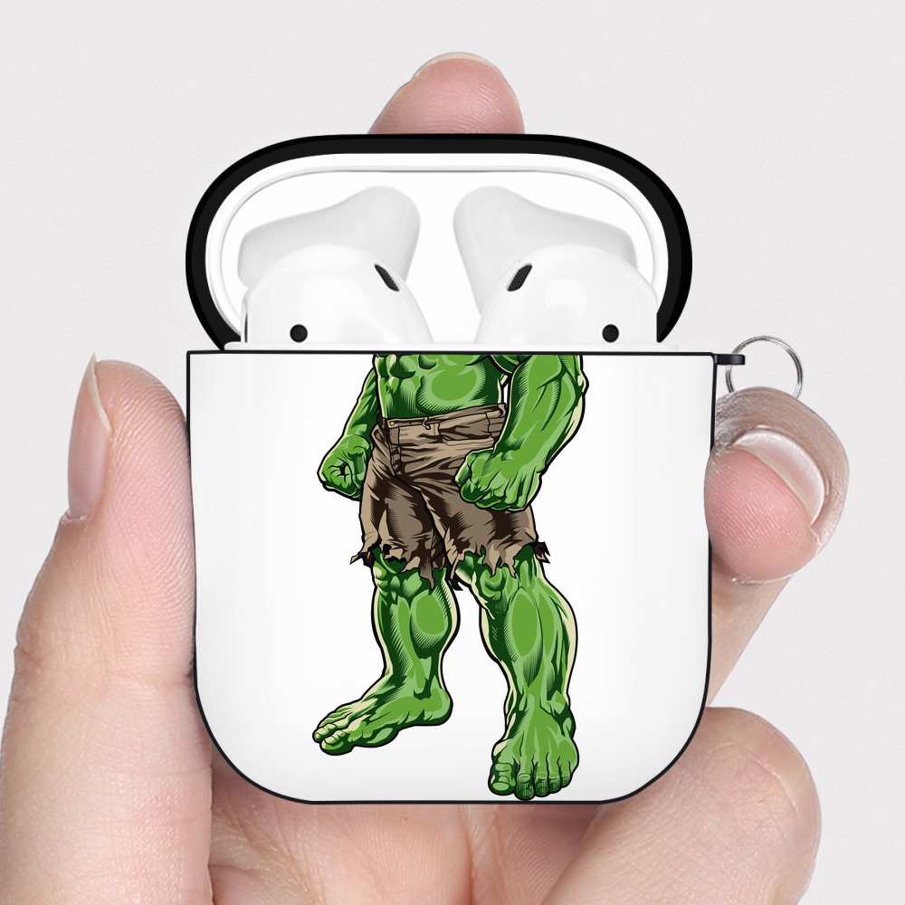 （画像用） アベンジャーズ The Avengers AirPods 第2世代保護ケース ハードシェル ブラック 耐衝撃・防指紋・カラビナ付き