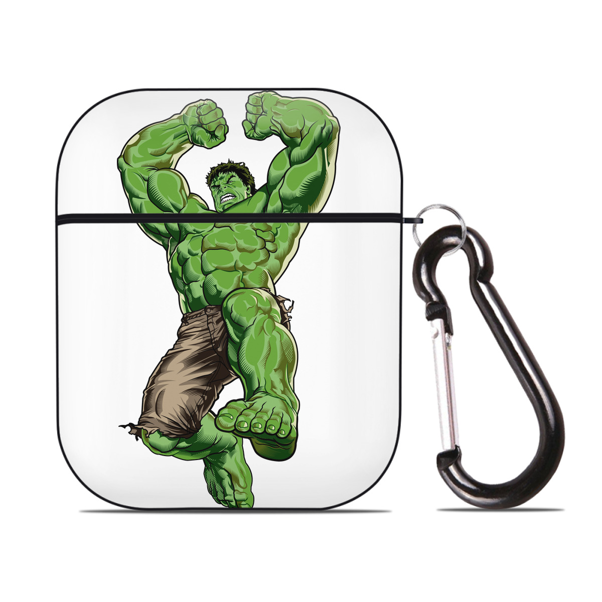 （画像用） アベンジャーズ The Avengers AirPods 第2世代保護ケース ハードシェル ブラック 耐衝撃・防指紋・カラビナ付き