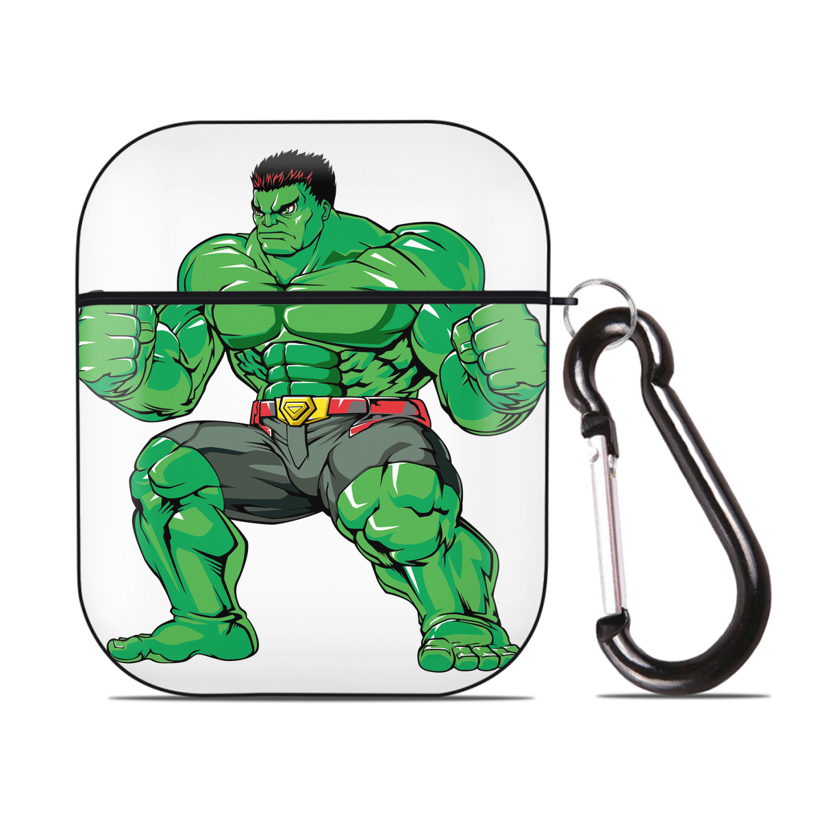 （画像用） アベンジャーズ The Avengers AirPods 第2世代保護ケース ハードシェル ブラック 耐衝撃・防指紋・カラビナ付き