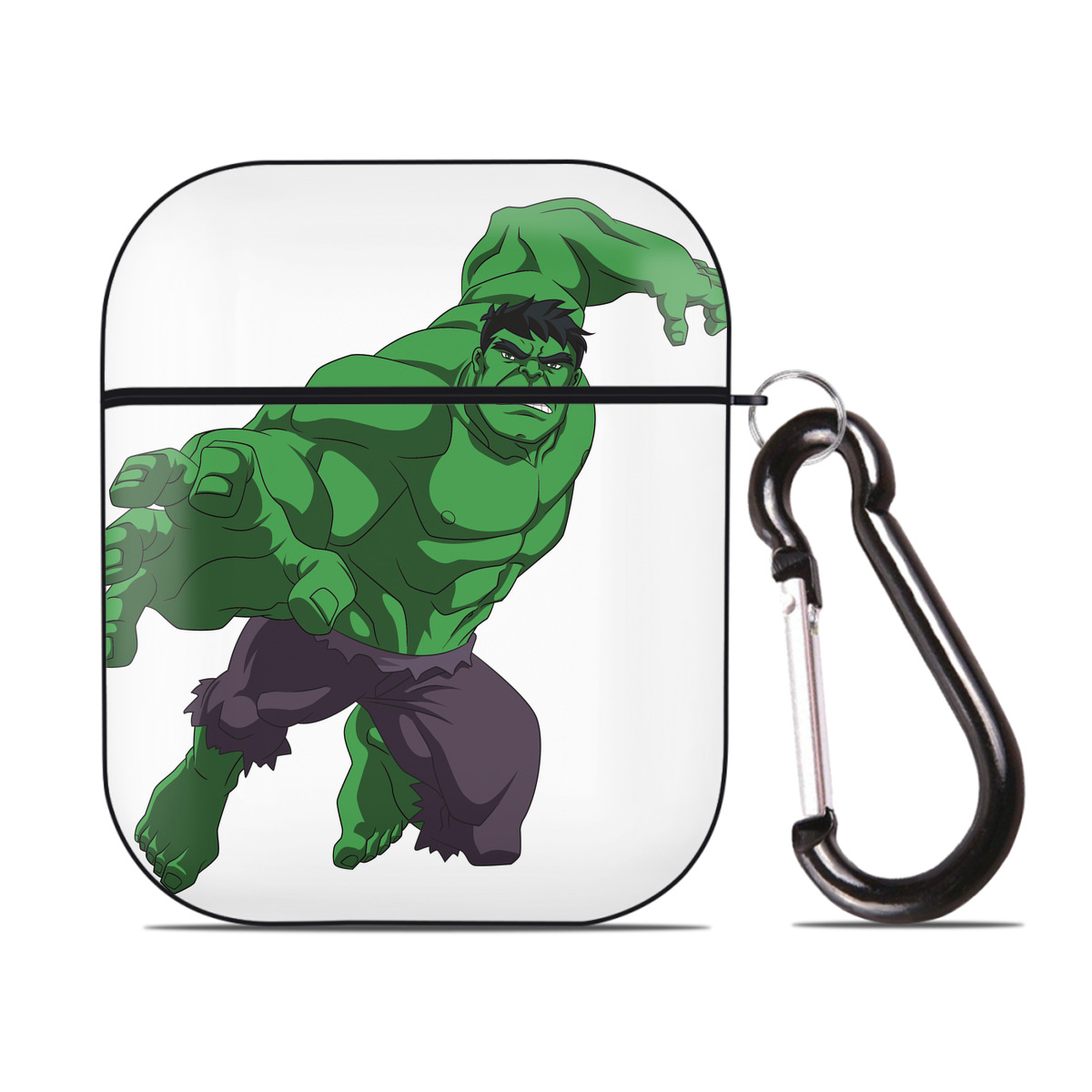 （画像用） アベンジャーズ The Avengers AirPods 第2世代保護ケース ハードシェル ブラック 耐衝撃・防指紋・カラビナ付き