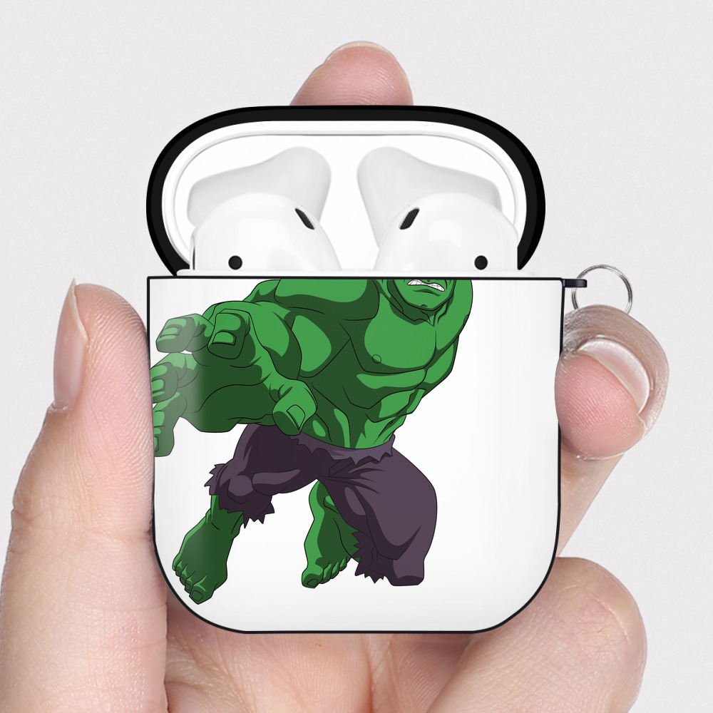 （画像用） アベンジャーズ The Avengers AirPods 第2世代保護ケース ハードシェル ブラック 耐衝撃・防指紋・カラビナ付き
