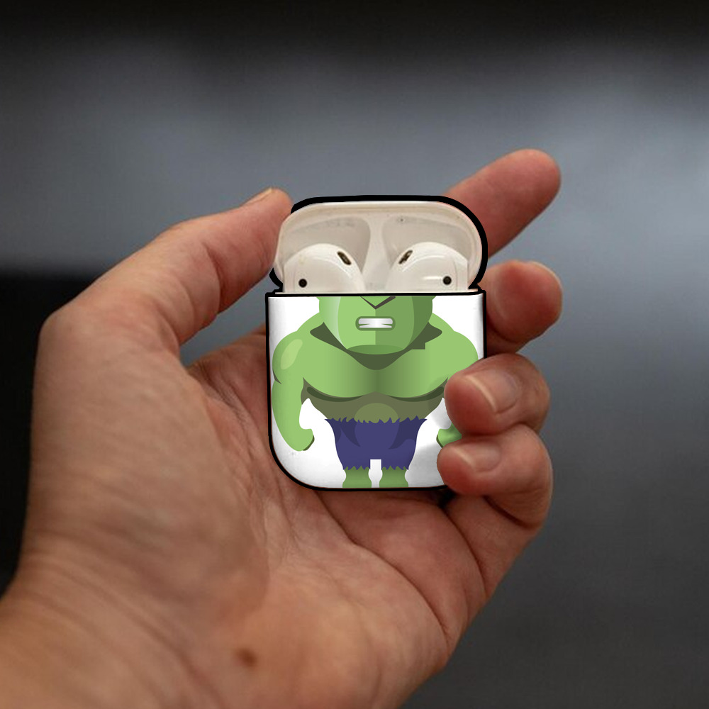 アベンジャーズ The Avengers AirPods 第2世代保護ケース ハードシェル ブラック 耐衝撃・防指紋・カラビナ付き