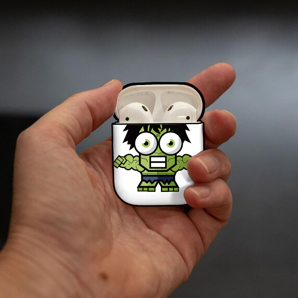 アベンジャーズ The Avengers AirPods 第2世代保護ケース ハードシェル ブラック 耐衝撃・防指紋・カラビナ付き