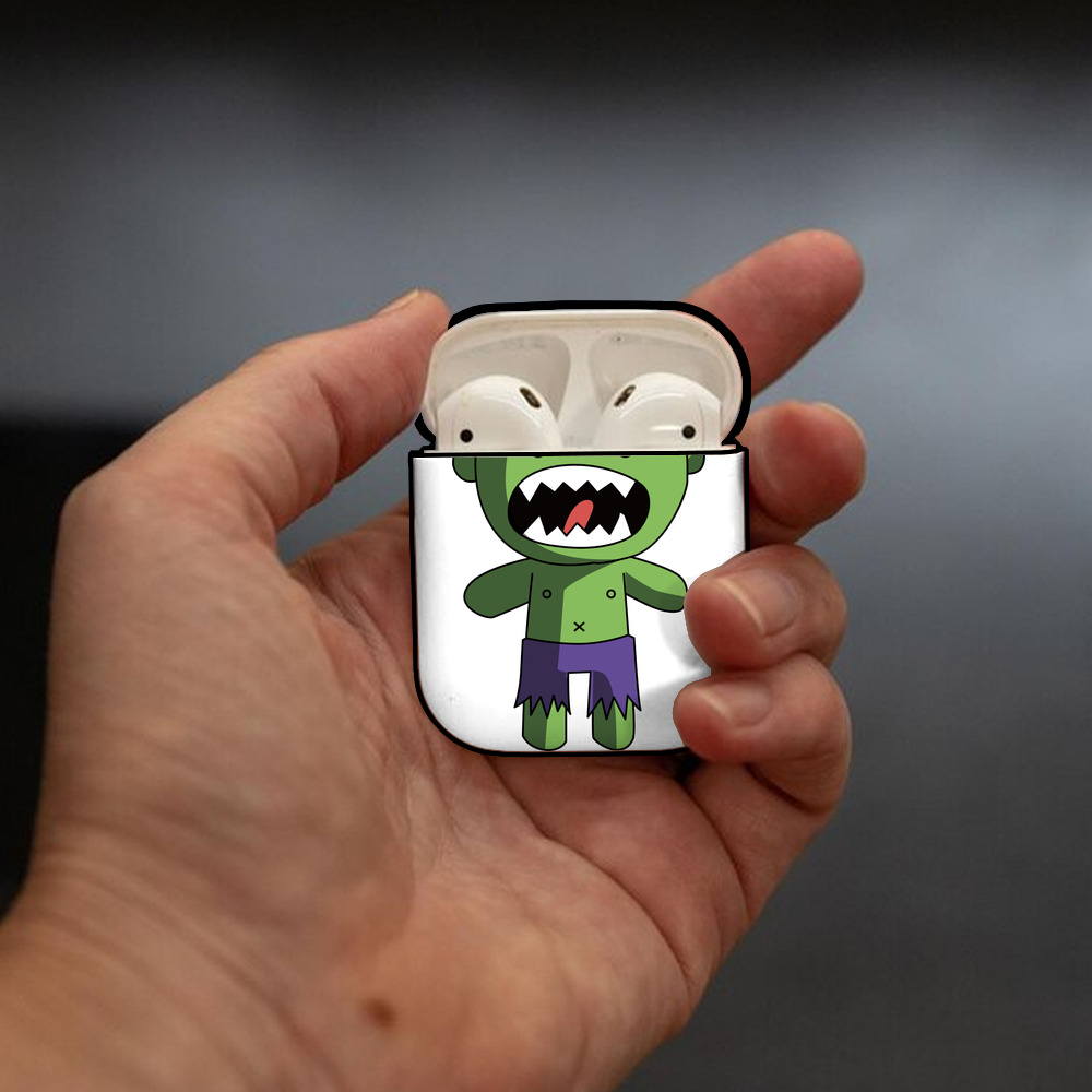 アベンジャーズ The Avengers AirPods 第2世代保護ケース ハードシェル ブラック 耐衝撃・防指紋・カラビナ付き