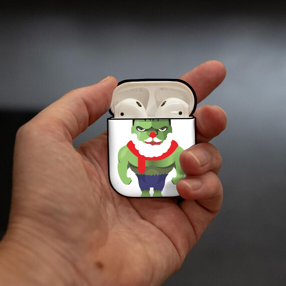 アベンジャーズ The Avengers AirPods 第2世代保護ケース ハードシェル ブラック 耐衝撃・防指紋・カラビナ付き