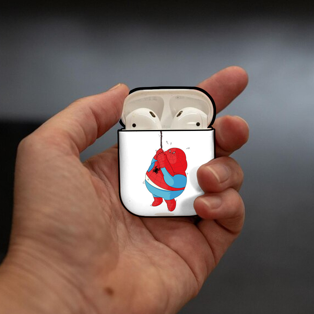 アベンジャーズ The Avengers AirPods 第2世代保護ケース ハードシェル ブラック 耐衝撃・防指紋・カラビナ付き