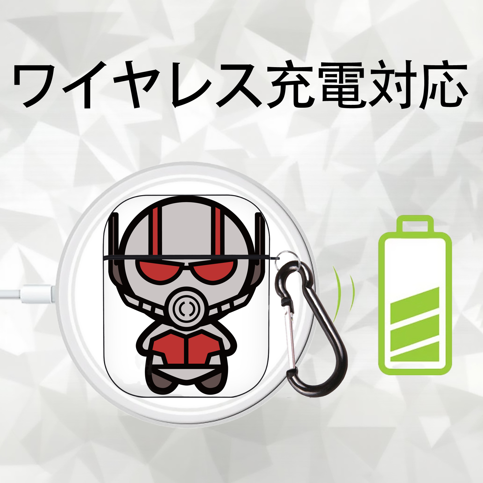 アベンジャーズ The Avengers AirPods 第2世代保護ケース ハードシェル ブラック 耐衝撃・防指紋・カラビナ付き