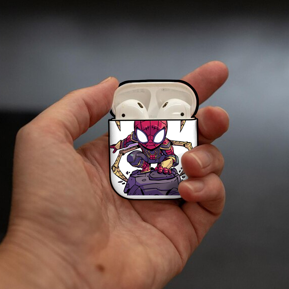 アベンジャーズ The Avengers AirPods 第2世代保護ケース ハードシェル ブラック 耐衝撃・防指紋・カラビナ付き