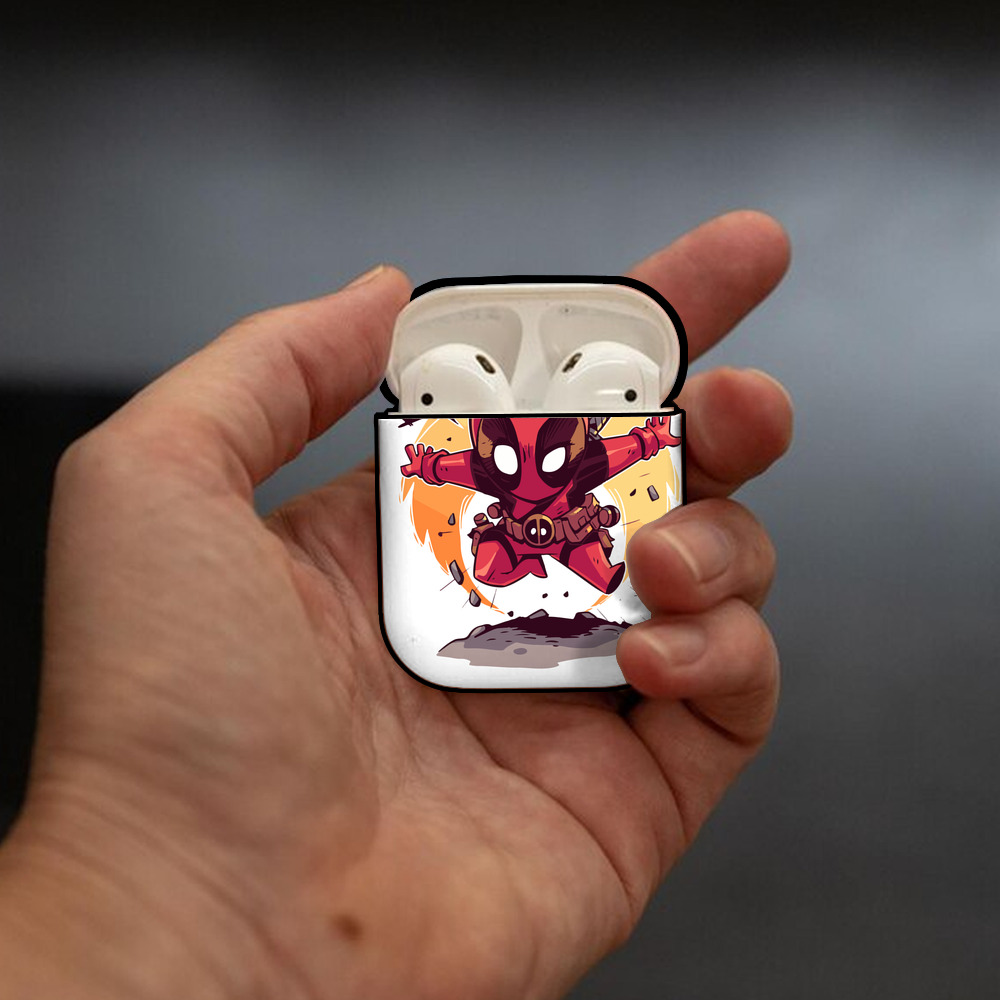 アベンジャーズ The Avengers AirPods 第2世代保護ケース ハードシェル ブラック 耐衝撃・防指紋・カラビナ付き