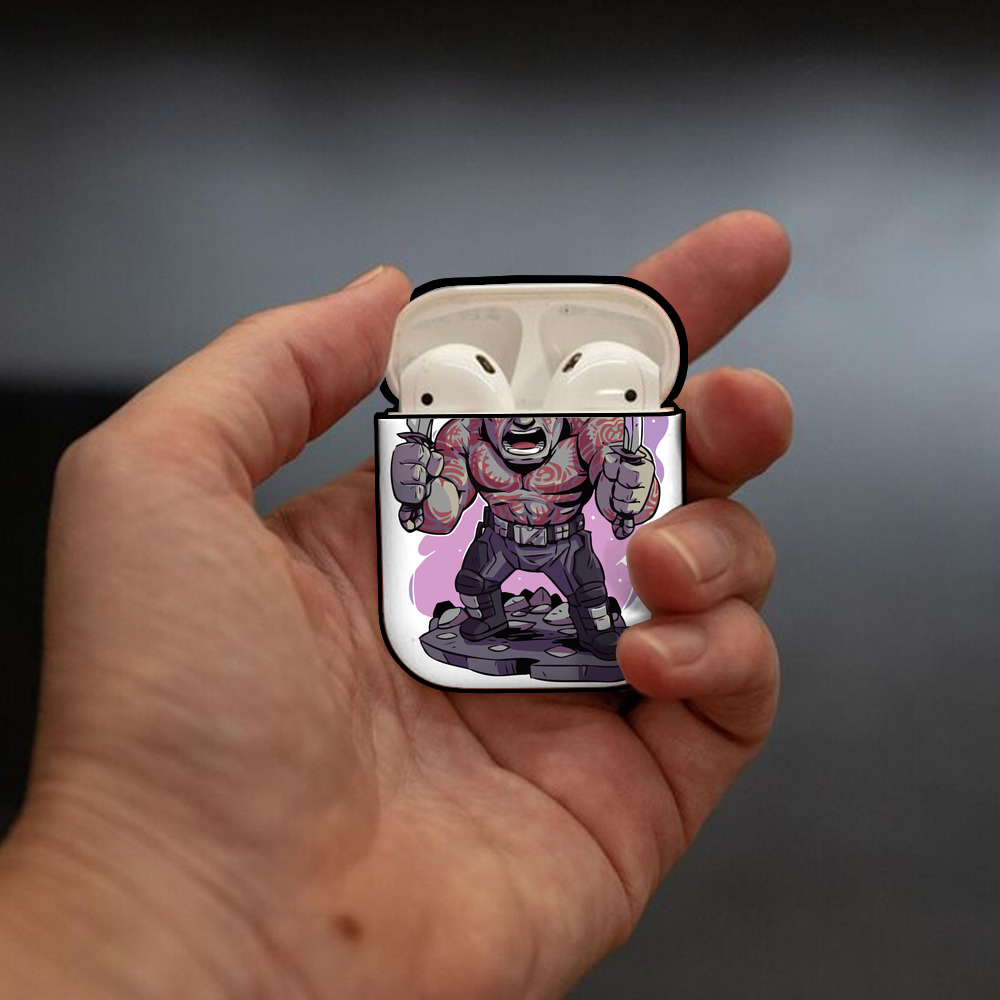 アベンジャーズ The Avengers AirPods 第2世代保護ケース ハードシェル ブラック 耐衝撃・防指紋・カラビナ付き