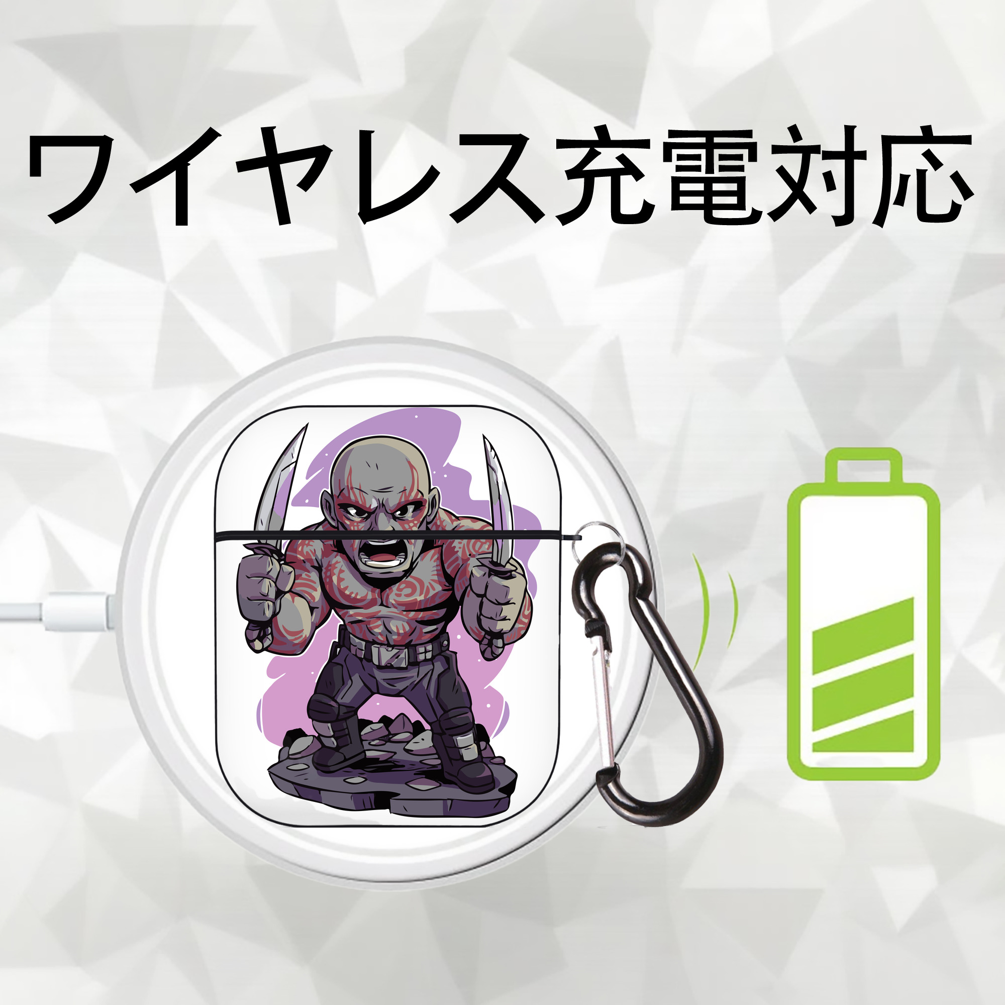 アベンジャーズ The Avengers AirPods 第2世代保護ケース ハードシェル ブラック 耐衝撃・防指紋・カラビナ付き