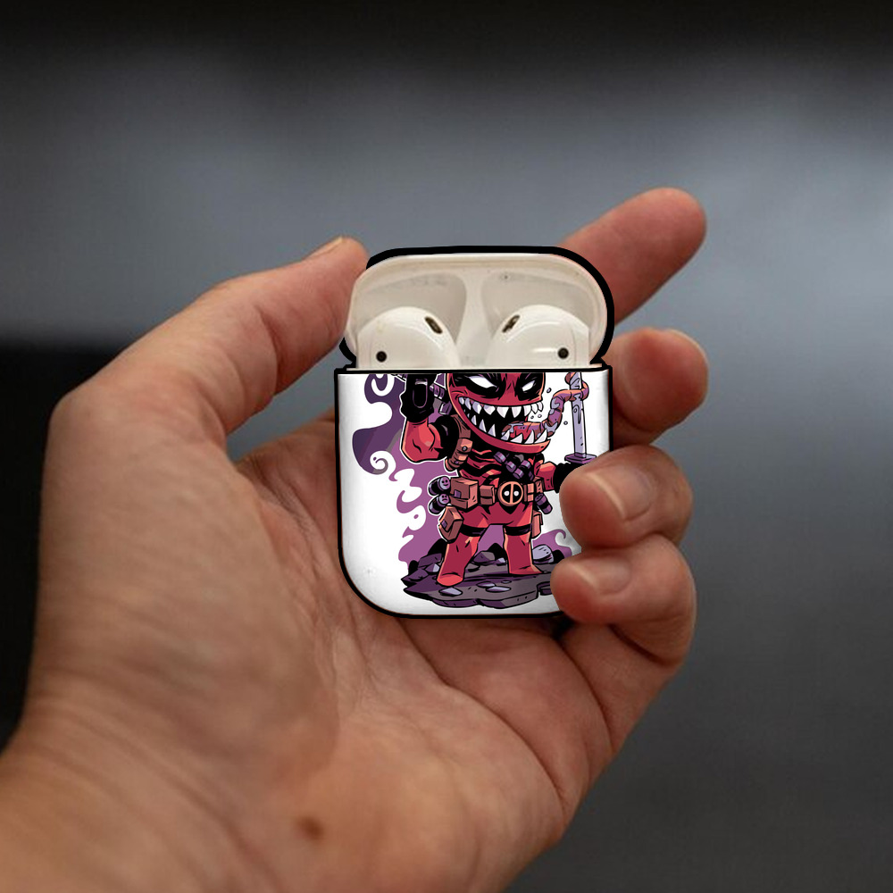 アベンジャーズ The Avengers AirPods 第2世代保護ケース ハードシェル ブラック 耐衝撃・防指紋・カラビナ付き